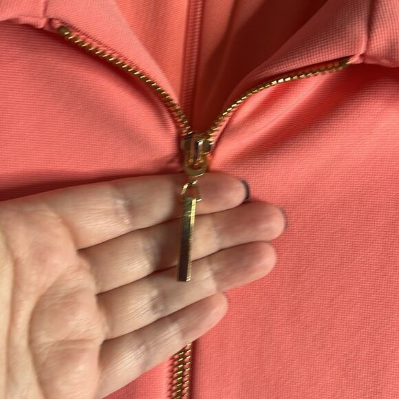 Badgley Mishka Pink Short Sleeve Dress With Exposed Zipper Size 12 - Picture 6 of 11